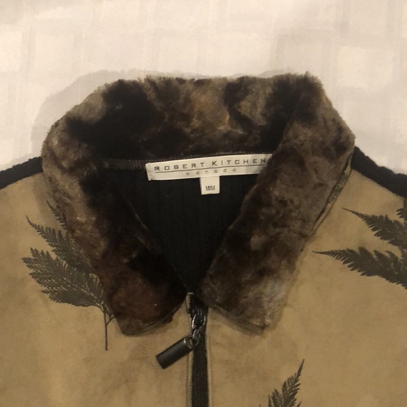 Robert Kitchen Canada Suede Sweater Jacket with Faux Fur - Picture 2 of 4
